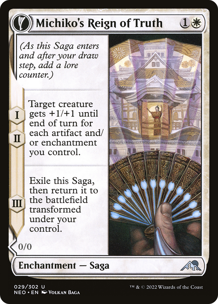 Michiko's Reign of Truth // Portrait of Michiko (NEO-029) - Kamigawa: Neon Dynasty: (fandfc) Foil - Premium MTG Single from Wizards of the Coast - Just $0.08! Shop now at Game Crave Tournament Store