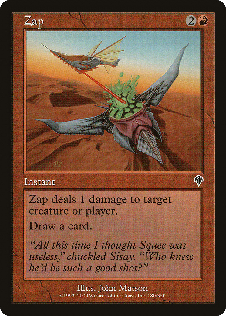 Zap (INV-180) - Invasion Foil - Premium MTG Single from Wizards of the Coast - Just $0.24! Shop now at Game Crave Tournament Store