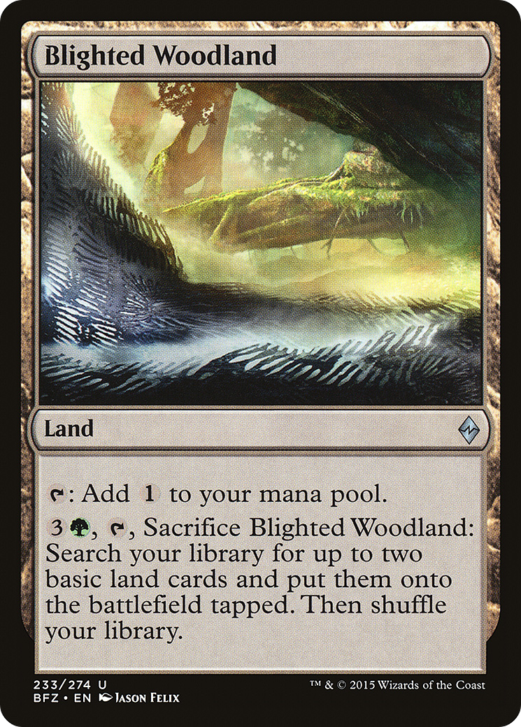 Blighted Woodland (BFZ-233) - Battle for Zendikar - Premium MTG Single from Wizards of the Coast - Just $0.08! Shop now at Game Crave Tournament Store