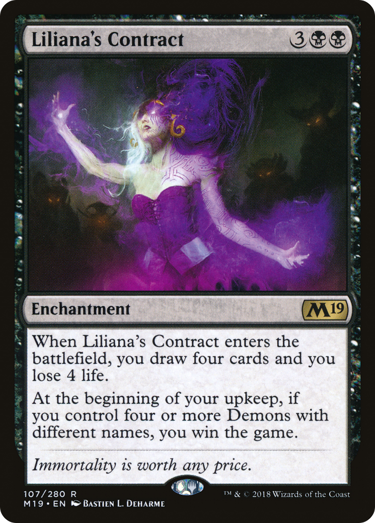 Liliana's Contract (M19-107) - Core Set 2019 - Premium MTG Single from Wizards of the Coast - Just $1.41! Shop now at Game Crave Tournament Store