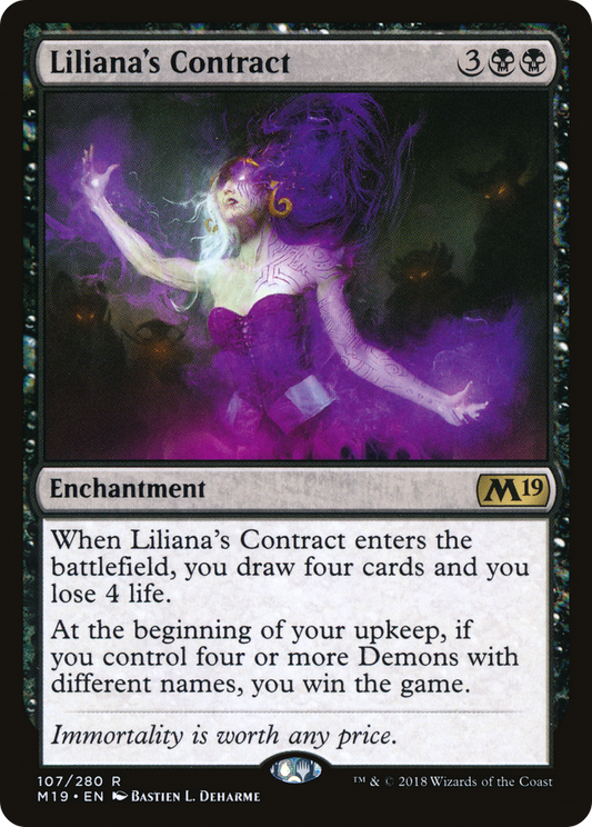 Liliana's Contract (M19-107) - Core Set 2019 - Premium MTG Single from Wizards of the Coast - Just $1.41! Shop now at Game Crave Tournament Store