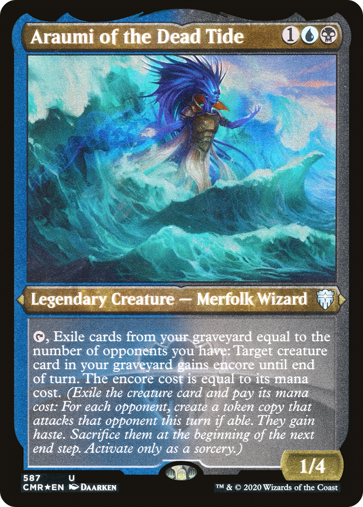 Araumi of the Dead Tide (CMR-587) - Commander Legends Etched Foil - Premium MTG Single from Wizards of the Coast - Just $0.21! Shop now at Game Crave Tournament Store