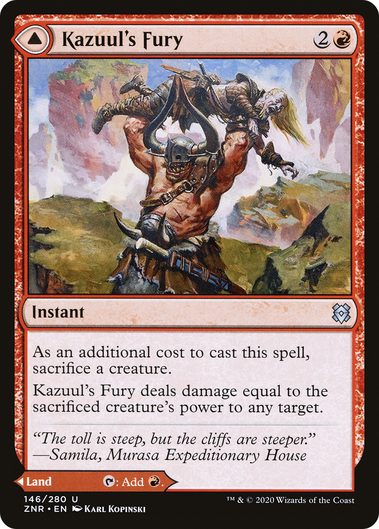 Kazuul's Fury // Kazuul's Cliffs (ZNR-146) - Zendikar Rising - Premium MTG Single from Wizards of the Coast - Just $0.35! Shop now at Game Crave Tournament Store