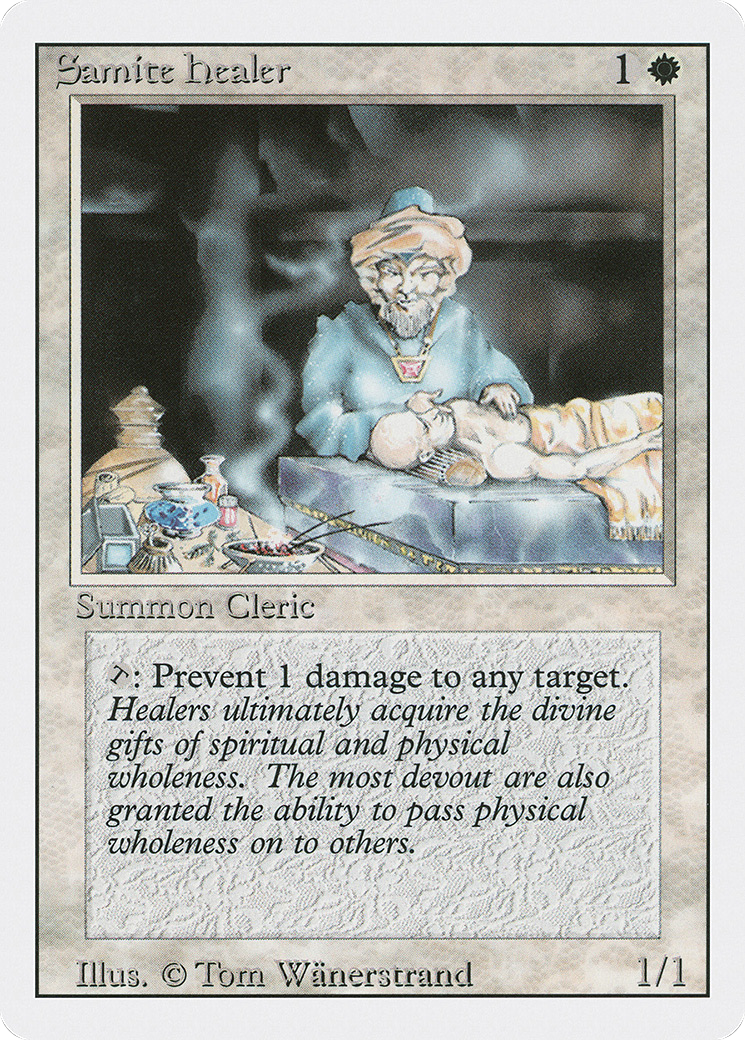 Samite Healer (3ED-038) - Revised Edition - Premium MTG Single from Wizards of the Coast - Just $0.25! Shop now at Game Crave Tournament Store