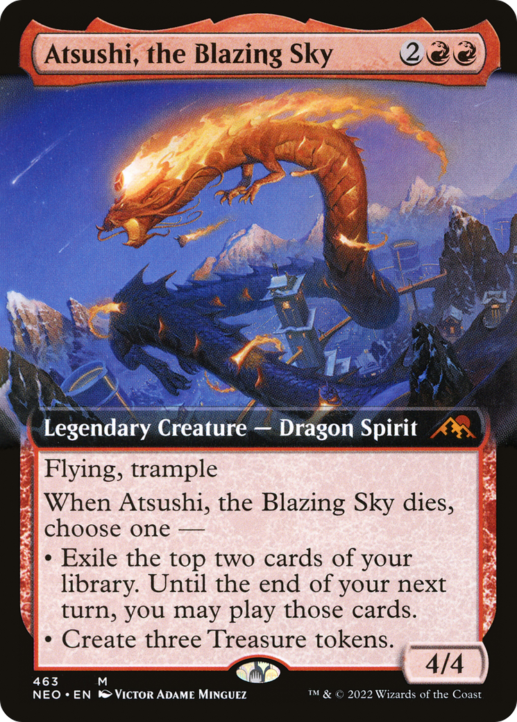 Atsushi, the Blazing Sky (NEO-463) - Kamigawa: Neon Dynasty: (Extended Art) Foil - Premium MTG Single from Wizards of the Coast - Just $1.78! Shop now at Game Crave Tournament Store