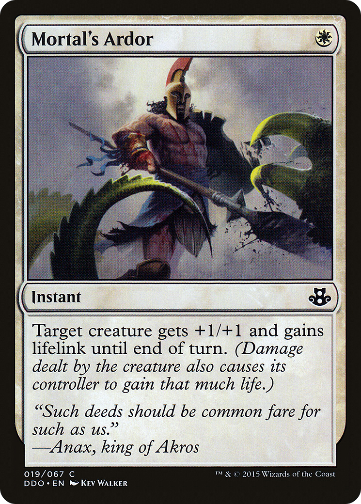 Mortal's Ardor (DDO-019) - Duel Decks: Elspeth vs. Kiora - Premium MTG Single from Wizards of the Coast - Just $0.08! Shop now at Game Crave Tournament Store