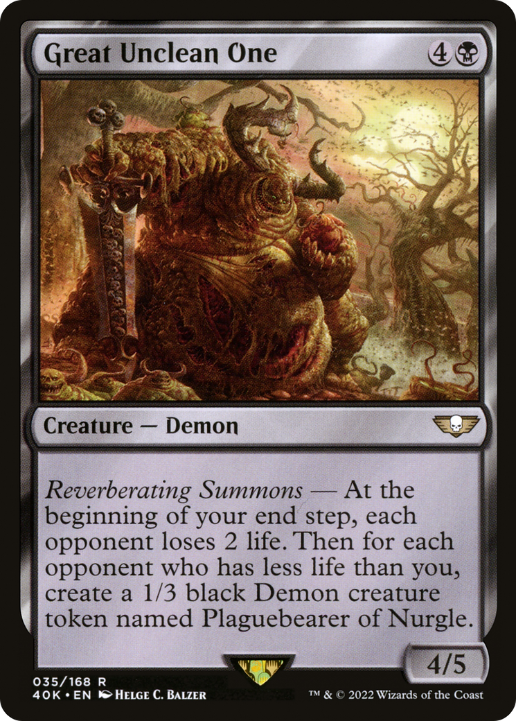 Great Unclean One (40K-035) - Warhammer 40,000 Commander - Premium MTG Single from Wizards of the Coast - Just $1.07! Shop now at Game Crave Tournament Store