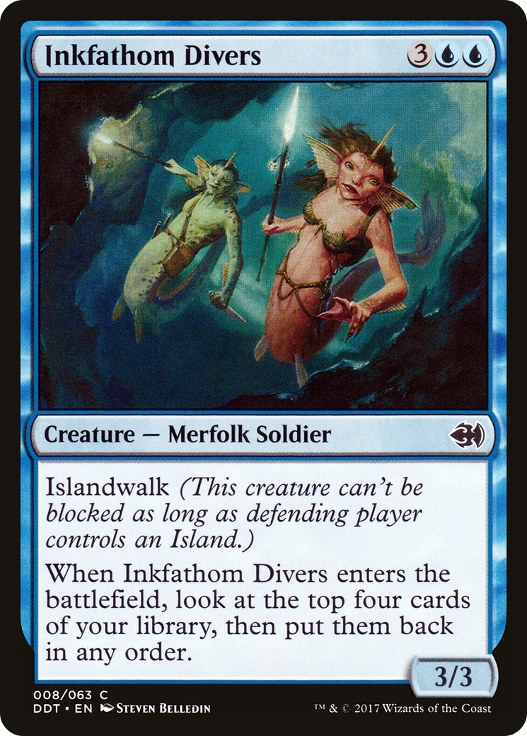 Inkfathom Divers (DDT-008) - Duel Decks: Merfolk vs. Goblins - Premium MTG Single from Wizards of the Coast - Just $0.25! Shop now at Game Crave Tournament Store
