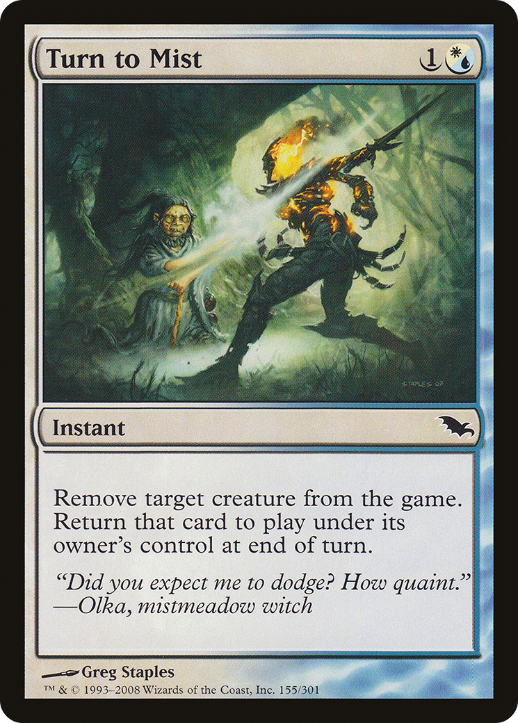 Turn to Mist (SHM-155) - Shadowmoor Foil - Premium MTG Single from Wizards of the Coast - Just $0.48! Shop now at Game Crave Tournament Store