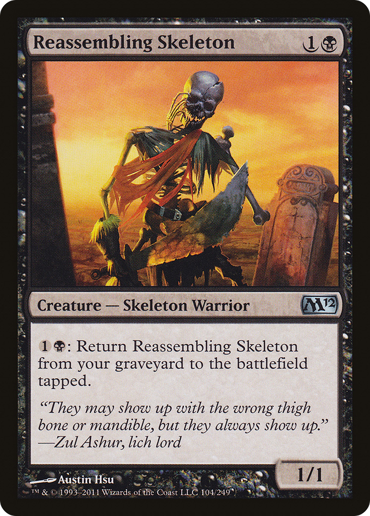 Reassembling Skeleton (M12-104) - Magic 2012 Foil - Premium MTG Single from Wizards of the Coast - Just $2.66! Shop now at Game Crave Tournament Store