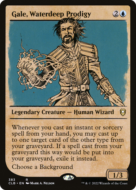 Gale, Waterdeep Prodigy (CLB-383) - Commander Legends: Battle for Baldur's Gate: (Showcase) - Premium MTG Single from Wizards of the Coast - Just $0.08! Shop now at Game Crave Tournament Store