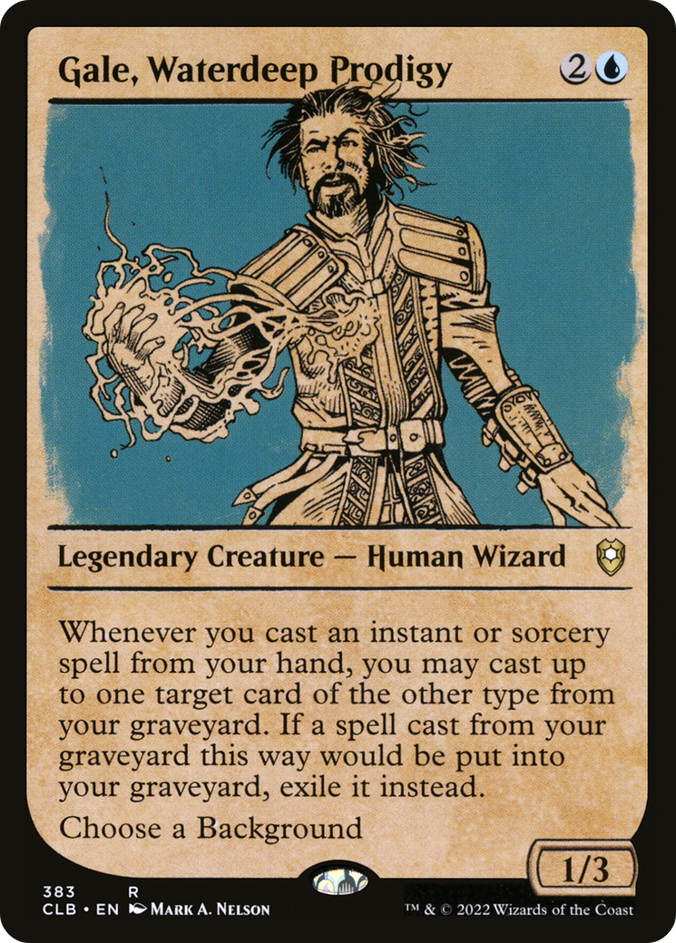 Gale, Waterdeep Prodigy (CLB-383) - Commander Legends: Battle for Baldur's Gate: (Showcase) Foil - Premium MTG Single from Wizards of the Coast - Just $0.51! Shop now at Game Crave Tournament Store