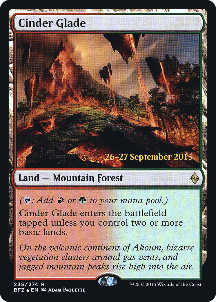 Cinder Glade (PBFZ-235S) - Battle for Zendikar Promos Foil - Premium MTG Single from Wizards of the Coast - Just $0.90! Shop now at Game Crave Tournament Store
