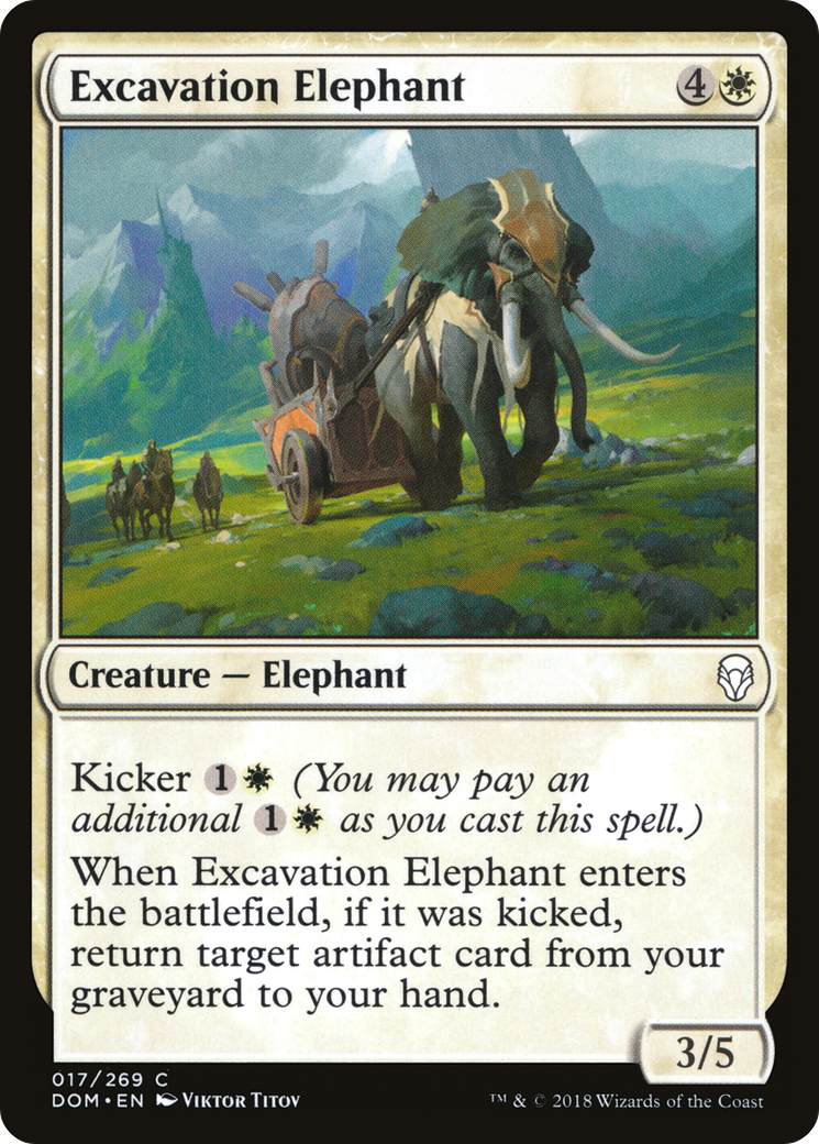Excavation Elephant (DOM-017) - Dominaria Foil - Premium MTG Single from Wizards of the Coast - Just $0.25! Shop now at Game Crave Tournament Store