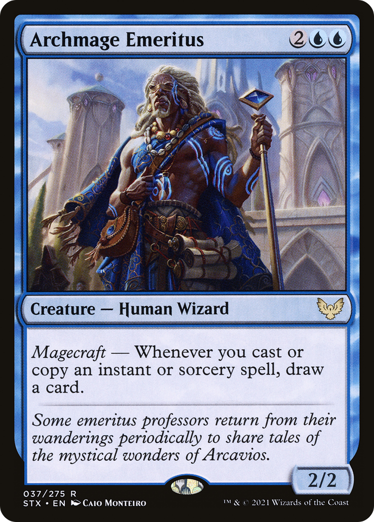 Archmage Emeritus (STX-037) - Strixhaven: School of Mages Foil - Premium MTG Single from Wizards of the Coast - Just $2.90! Shop now at Game Crave Tournament Store