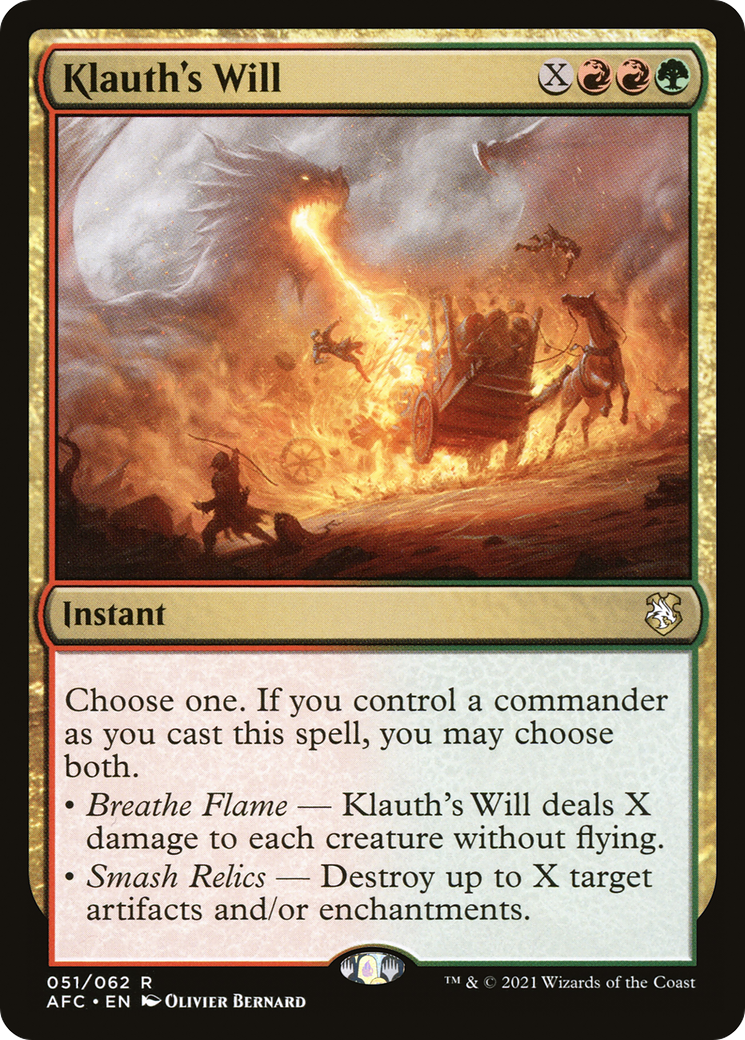 Klauth's Will (AFC-051) - Forgotten Realms Commander - Premium MTG Single from Wizards of the Coast - Just $1.04! Shop now at Game Crave Tournament Store