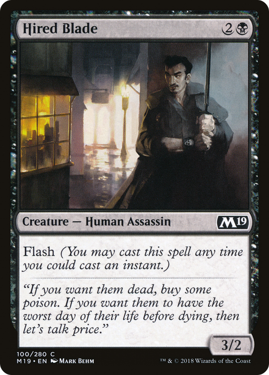 Hired Blade (M19-100) - Core Set 2019 - Premium MTG Single from Wizards of the Coast - Just $0.08! Shop now at Game Crave Tournament Store