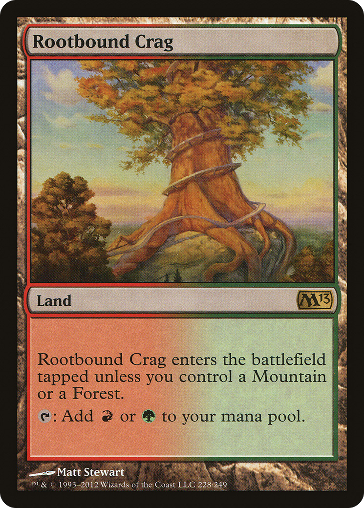 Rootbound Crag (M13-228) - Magic 2013 Foil - Premium MTG Single from Wizards of the Coast - Just $3.58! Shop now at Game Crave Tournament Store