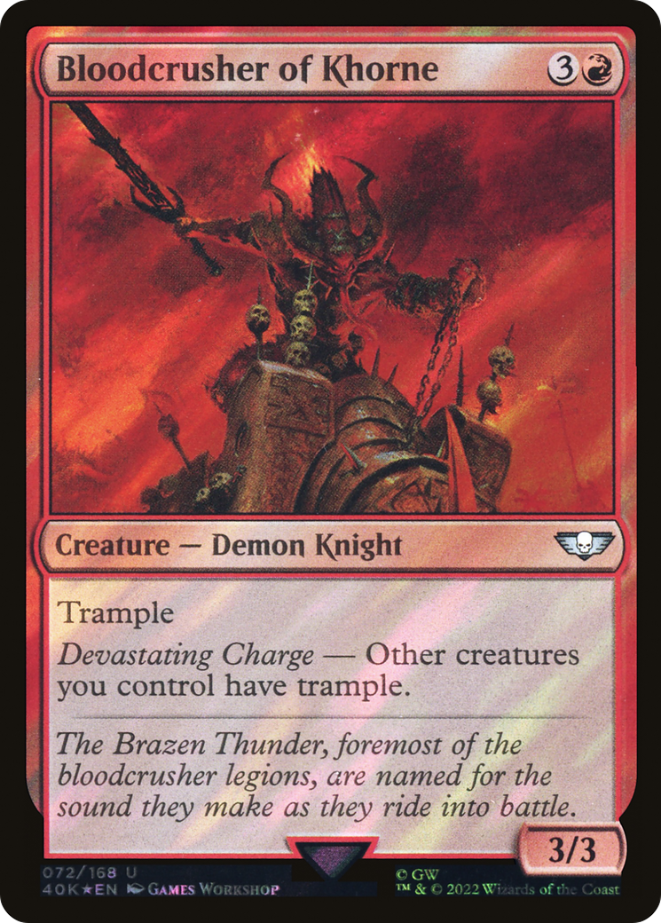 Bloodcrusher of Khorne (40K-72★) - Warhammer 40,000 Commander Foil - Premium MTG Single from Wizards of the Coast - Just $0.59! Shop now at Game Crave Tournament Store