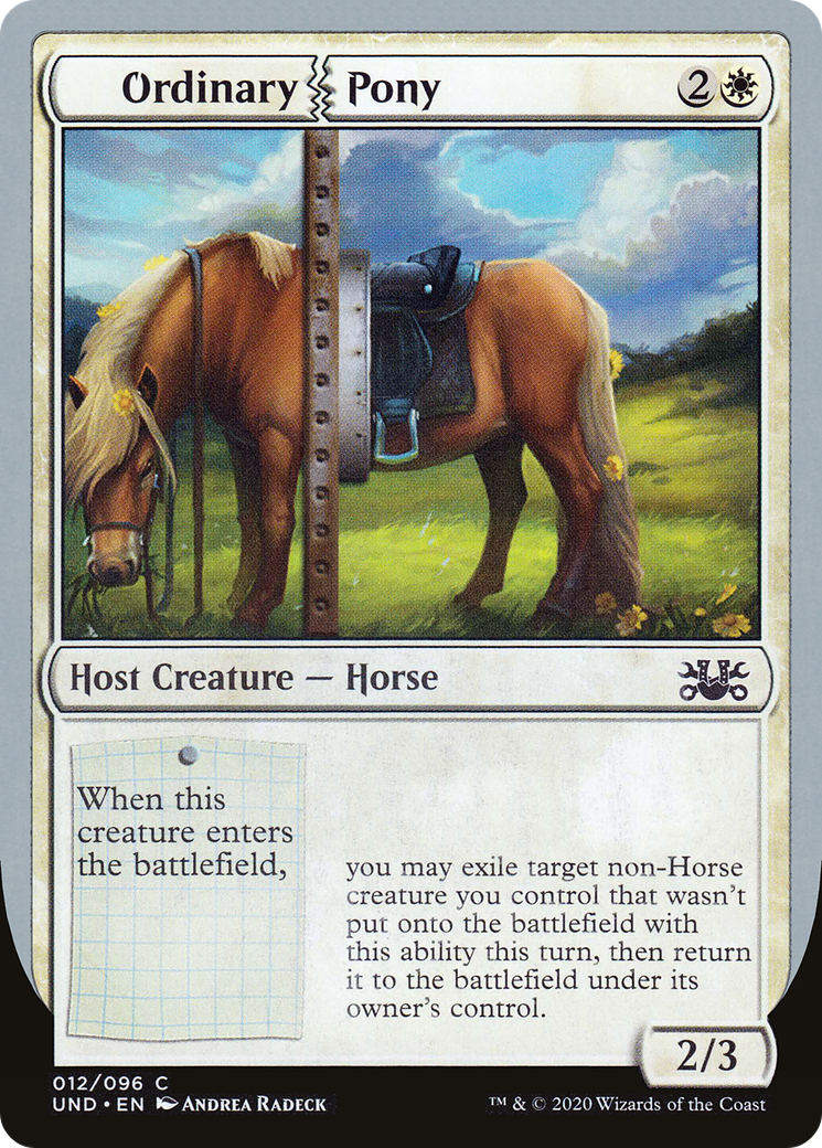Ordinary Pony (UND-012) - Unsanctioned - Premium MTG Single from Wizards of the Coast - Just $0.25! Shop now at Game Crave Tournament Store