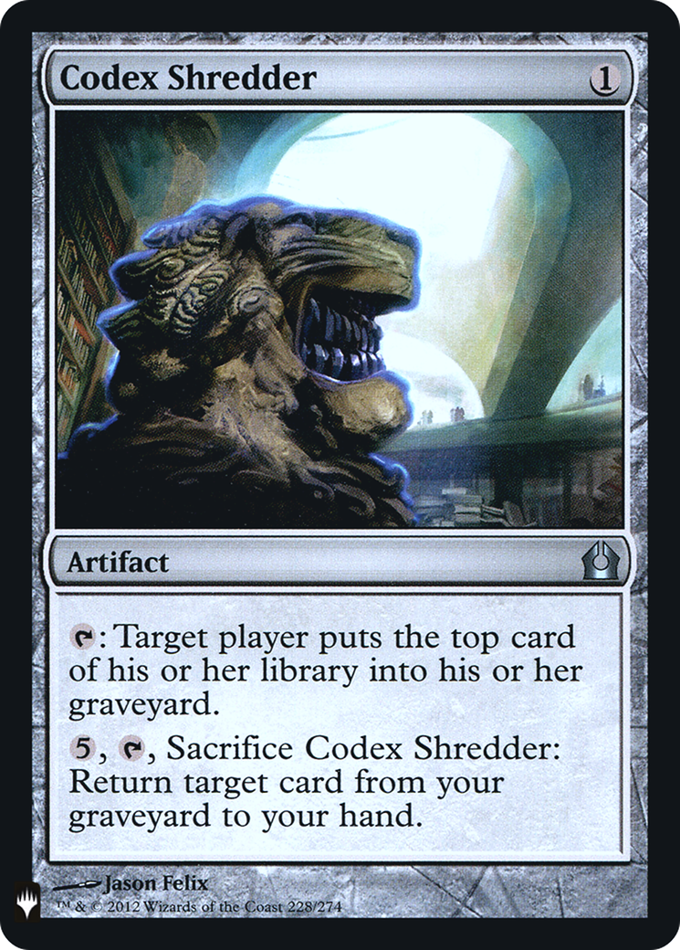 Codex Shredder (FMB1-100) - Mystery Booster Retail Edition Foils Foil - Premium MTG Single from Wizards of the Coast - Just $0.19! Shop now at Game Crave Tournament Store