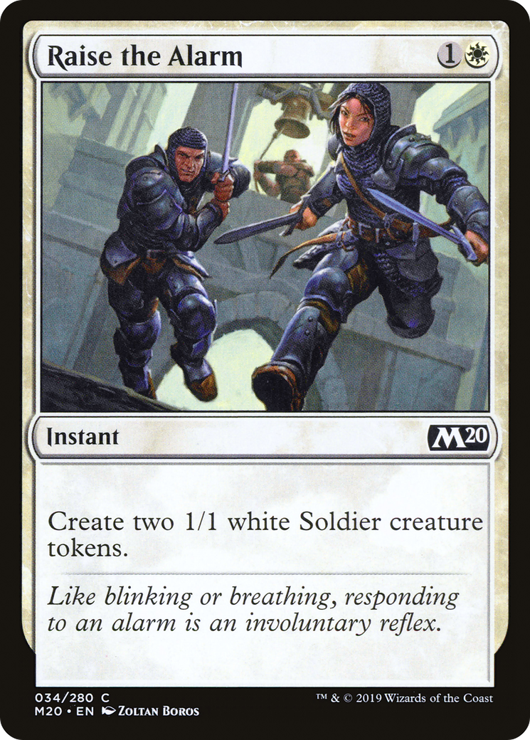 Raise the Alarm (M20-034) - Core Set 2020 - Premium MTG Single from Wizards of the Coast - Just $0.08! Shop now at Game Crave Tournament Store