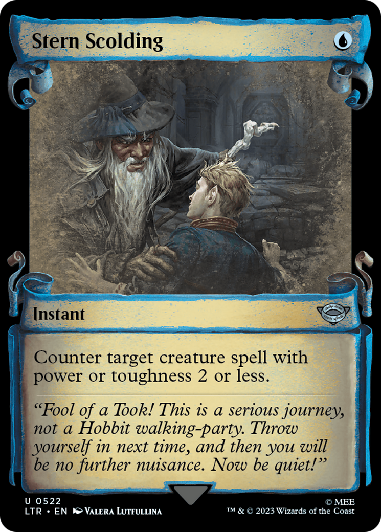 Stern Scolding (LTR-522) - The Lord of the Rings: Tales of Middle-earth: (Showcase) Foil - Premium MTG Single from Wizards of the Coast - Just $0.83! Shop now at Game Crave Tournament Store