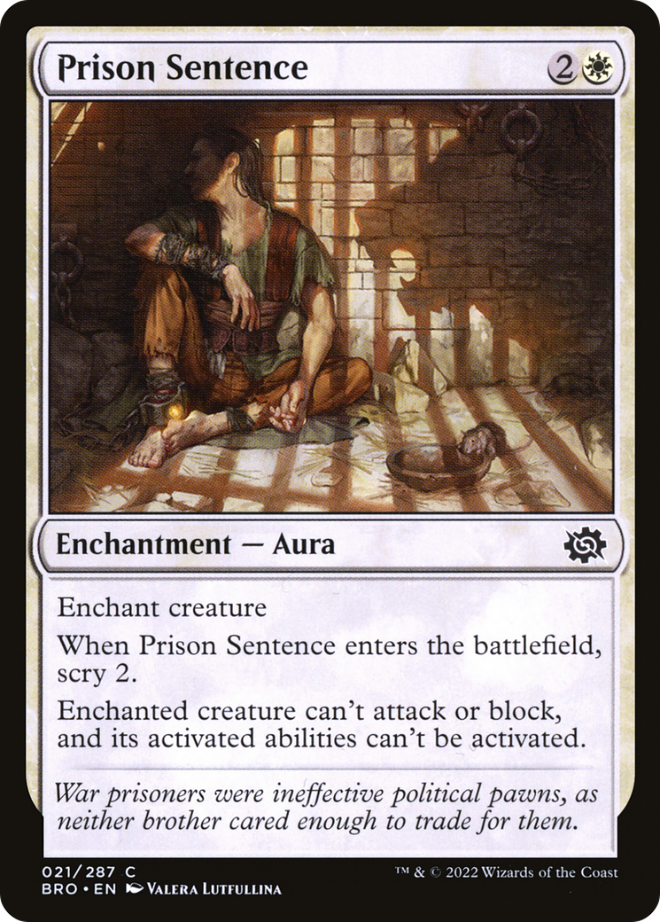 Prison Sentence (BRO-021) - The Brothers' War - Premium MTG Single from Wizards of the Coast - Just $0.08! Shop now at Game Crave Tournament Store