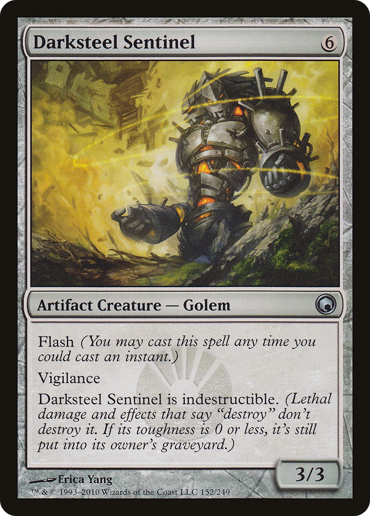 Darksteel Sentinel (SOM-152) - Scars of Mirrodin Foil - Premium MTG Single from Wizards of the Coast - Just $0.18! Shop now at Game Crave Tournament Store