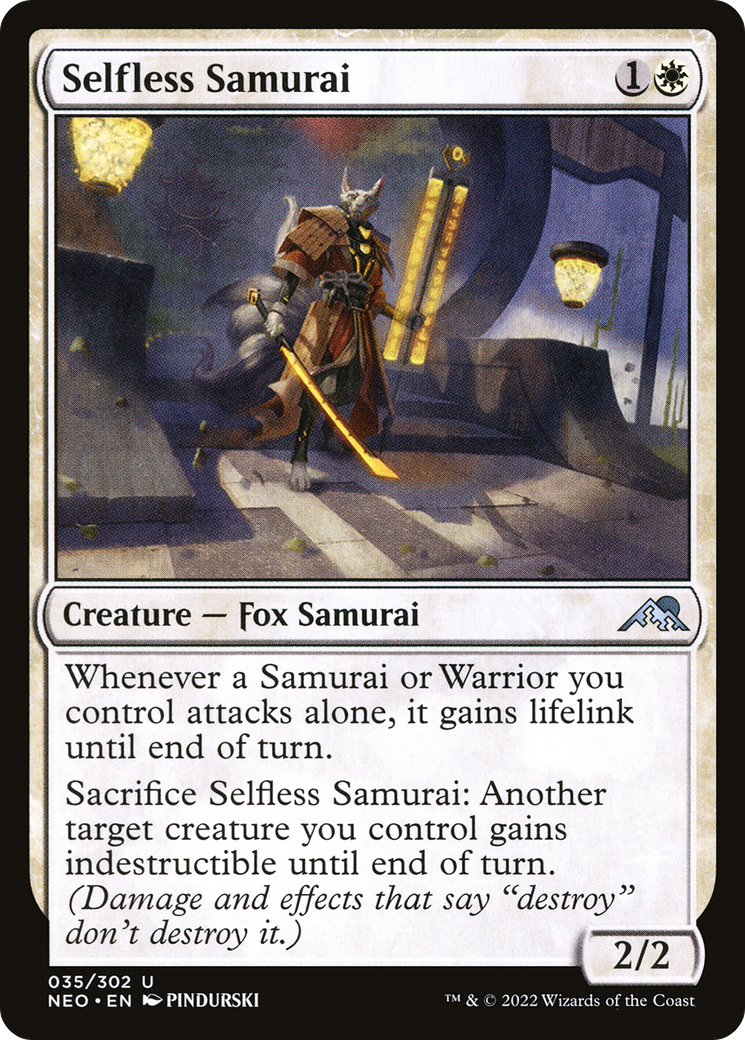 Selfless Samurai (NEO-035) - Kamigawa: Neon Dynasty Foil - Premium MTG Single from Wizards of the Coast - Just $0.08! Shop now at Game Crave Tournament Store