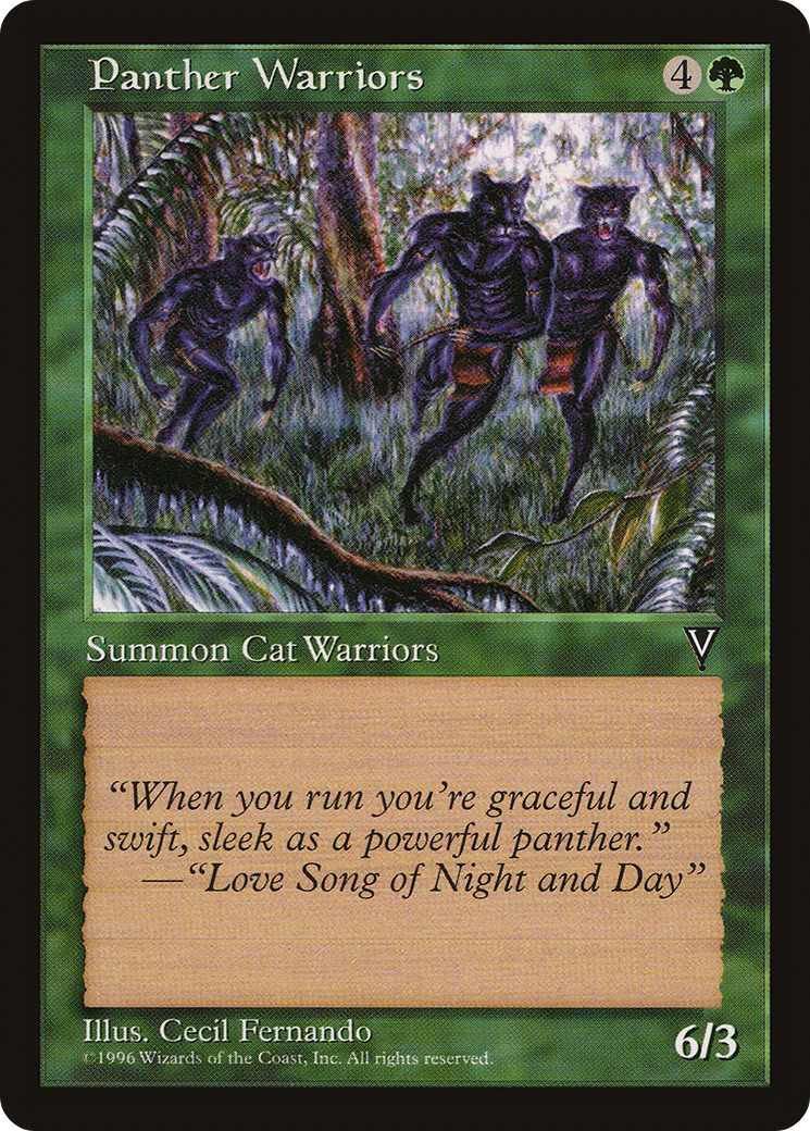 Panther Warriors (VIS-115) - Visions - Premium MTG Single from Wizards of the Coast - Just $0.08! Shop now at Game Crave Tournament Store