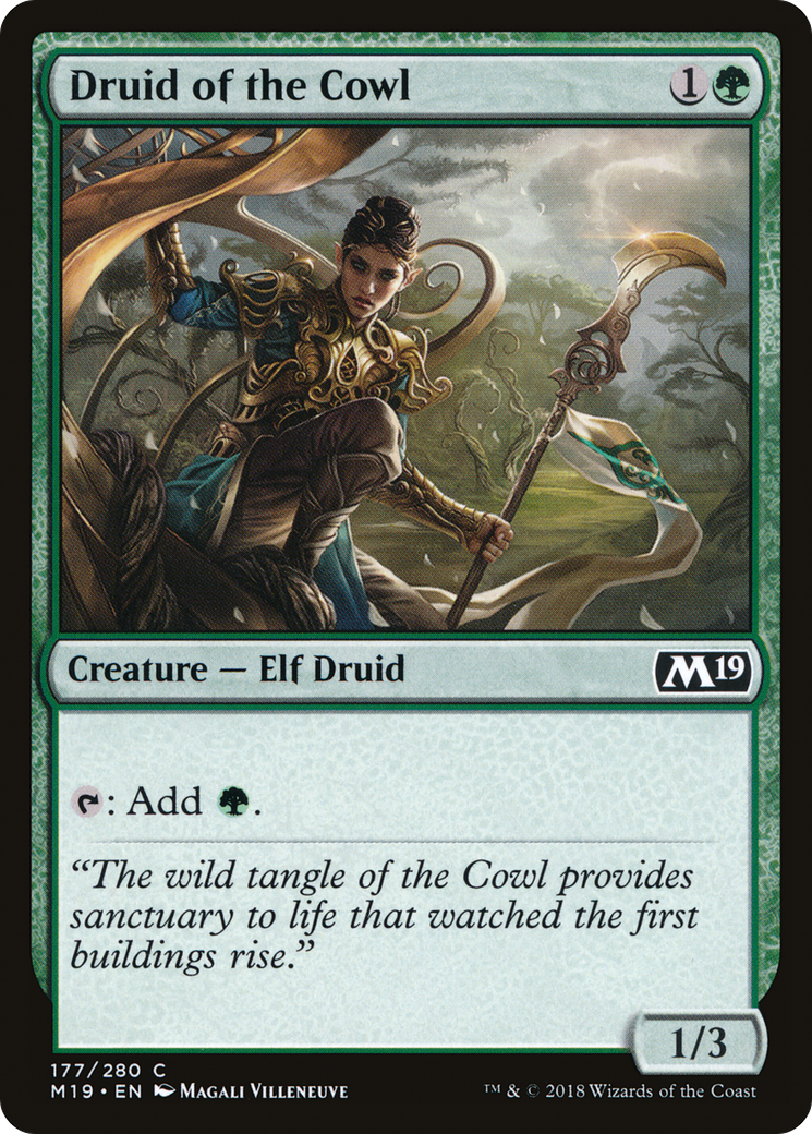 Druid of the Cowl (M19-177) - Core Set 2019 Foil - Premium MTG Single from Wizards of the Coast - Just $0.13! Shop now at Game Crave Tournament Store