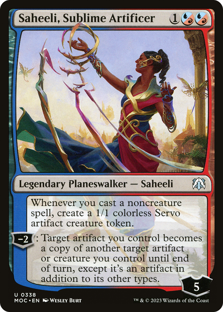 Saheeli, Sublime Artificer (MOC-338) - March of the Machine Commander - Premium MTG Single from Wizards of the Coast - Just $0.08! Shop now at Game Crave Tournament Store
