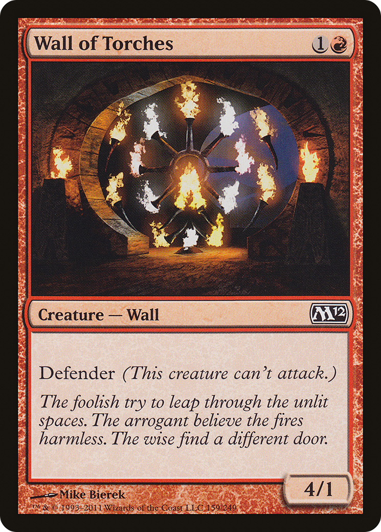 Wall of Torches (M12-159) - Magic 2012 - Premium MTG Single from Wizards of the Coast - Just $0.08! Shop now at Game Crave Tournament Store