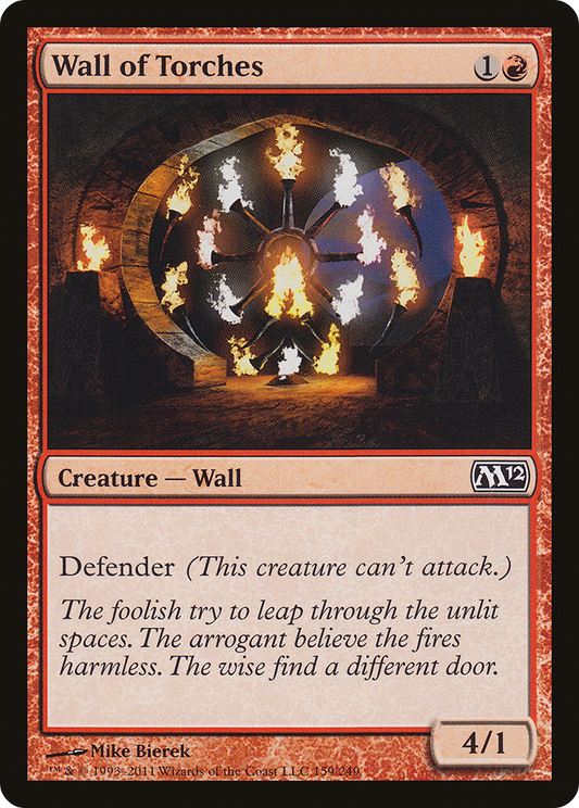 Wall of Torches (M12-159) - Magic 2012 - Premium MTG Single from Wizards of the Coast - Just $0.08! Shop now at Game Crave Tournament Store