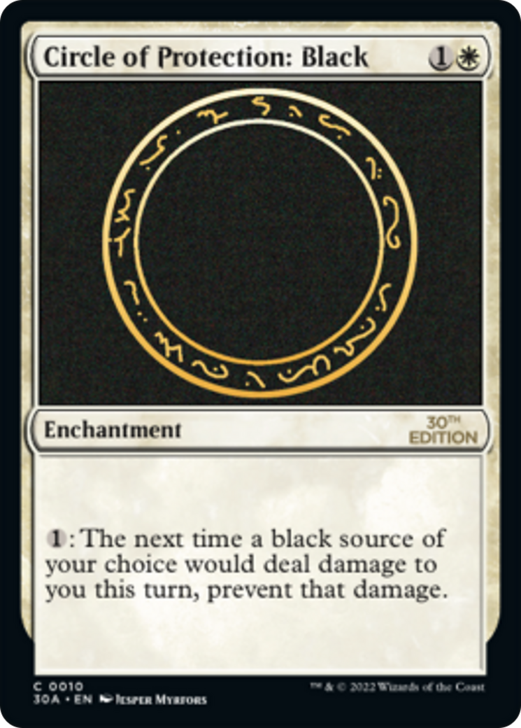 Circle of Protection: Black (30A-010) - 30th Anniversary Edition - Premium MTG Single from Wizards of the Coast - Just $0.22! Shop now at Game Crave Tournament Store