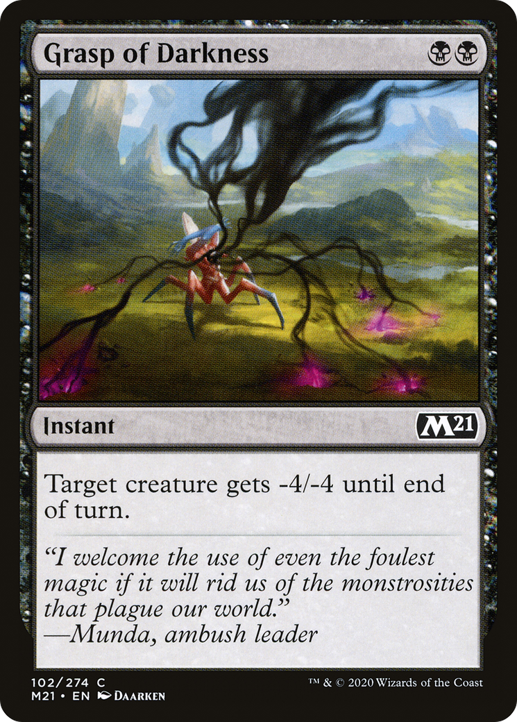 Grasp of Darkness (M21-102) - Core Set 2021 - Premium MTG Single from Wizards of the Coast - Just $0.25! Shop now at Game Crave Tournament Store