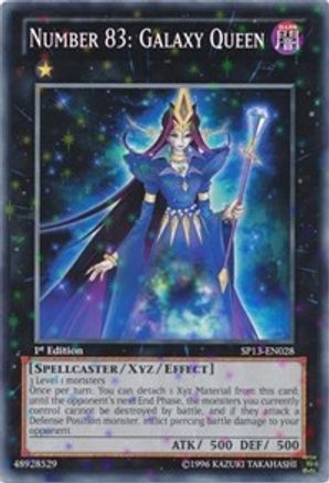 Number 83: Galaxy Queen (Starfoil) (SP13-EN028) - Star Pack 2013 1st Edition - Premium Yugioh Single from Konami - Just $1.98! Shop now at Game Crave Tournament Store