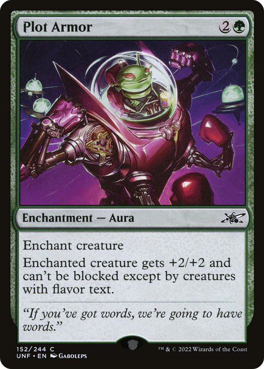 Plot Armor (UNF-152) - Unfinity - Premium MTG Single from Wizards of the Coast - Just $0.08! Shop now at Game Crave Tournament Store