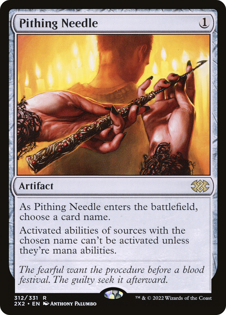 Pithing Needle (2X2-312) - Double Masters 2022 Foil - Premium MTG Single from Wizards of the Coast - Just $0.52! Shop now at Game Crave Tournament Store