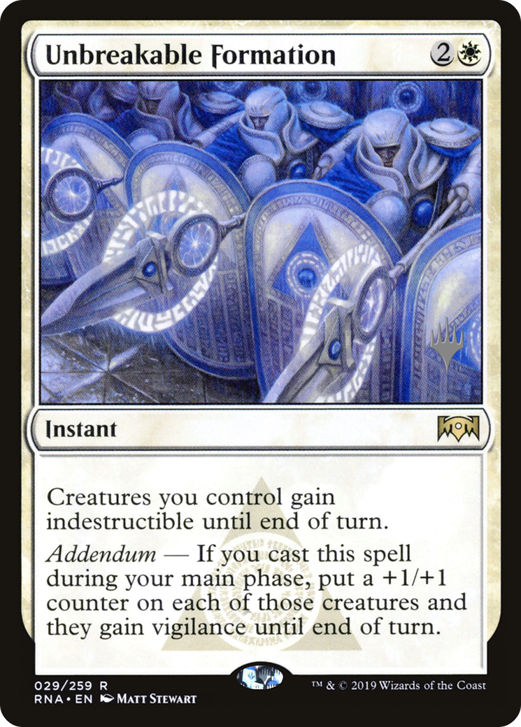 Unbreakable Formation (PRNA-29P) - Ravnica Allegiance Promos - Premium MTG Single from Wizards of the Coast - Just $0.86! Shop now at Game Crave Tournament Store
