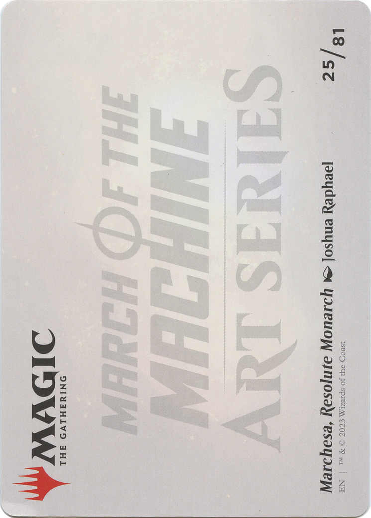 Marchesa, Resolute Monarch // Marchesa, Resolute Monarch (AMOM-025) - March of the Machine Art Series (Borderless) - Premium MTG Single from Wizards of the Coast - Just $0! Shop now at Game Crave Tournament Store