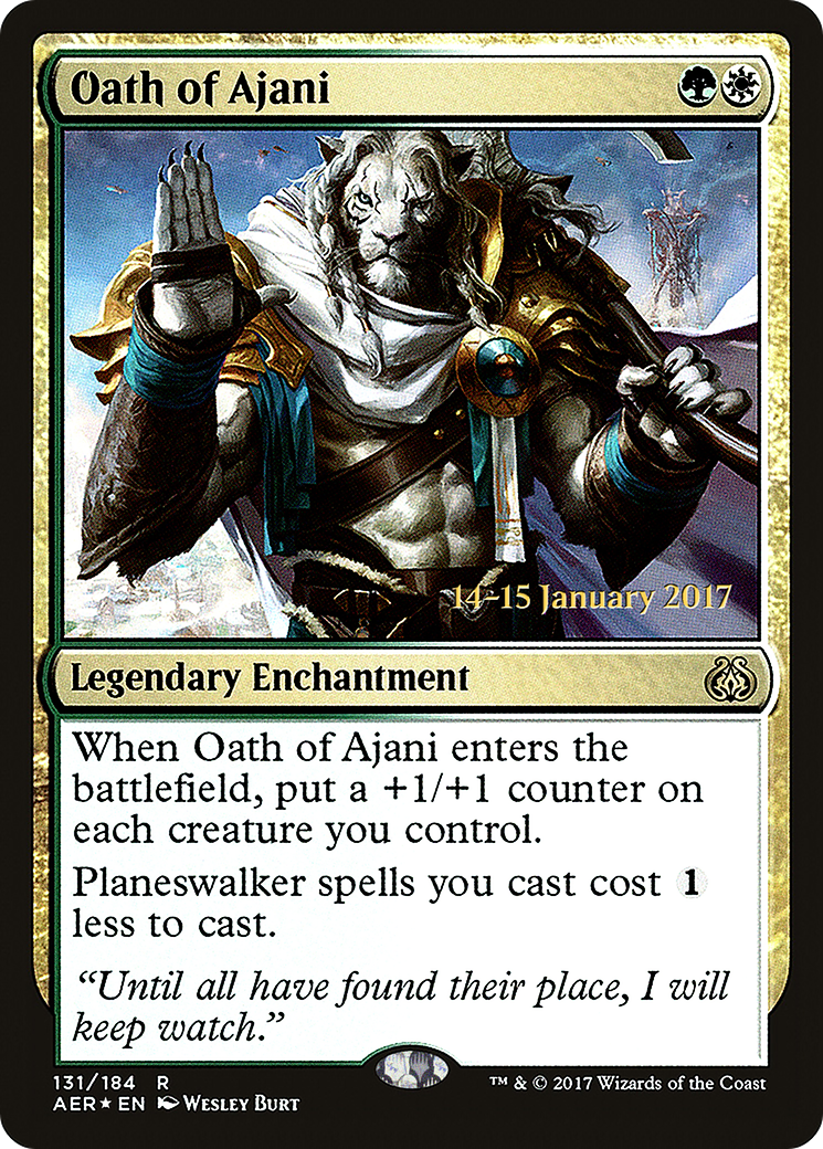 Oath of Ajani (PAER-131S) - Aether Revolt Promos Foil - Premium MTG Single from Wizards of the Coast - Just $2.02! Shop now at Game Crave Tournament Store