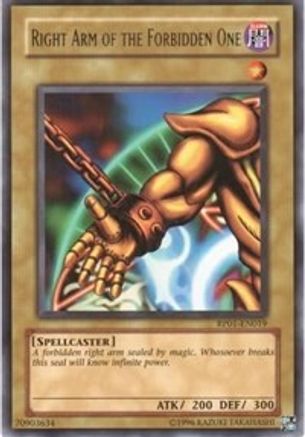 Right Arm of the Forbidden One (RP01-EN019) - Retro Pack 1 Unlimited - Premium Yugioh Single from Konami - Just $1.80! Shop now at Game Crave Tournament Store