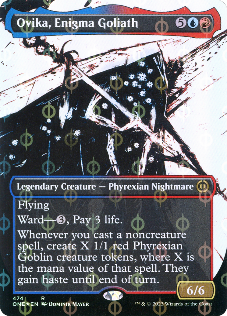 Ovika, Enigma Goliath (ONE-474) - Phyrexia: All Will Be One: (Showcase) (Borderless) Foil - Premium MTG Single from Wizards of the Coast - Just $2.39! Shop now at Game Crave Tournament Store