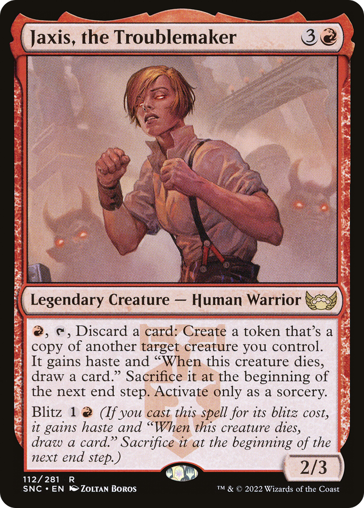 Jaxis, the Troublemaker (SNC-112) - Streets of New Capenna Foil - Premium MTG Single from Wizards of the Coast - Just $1.26! Shop now at Game Crave Tournament Store