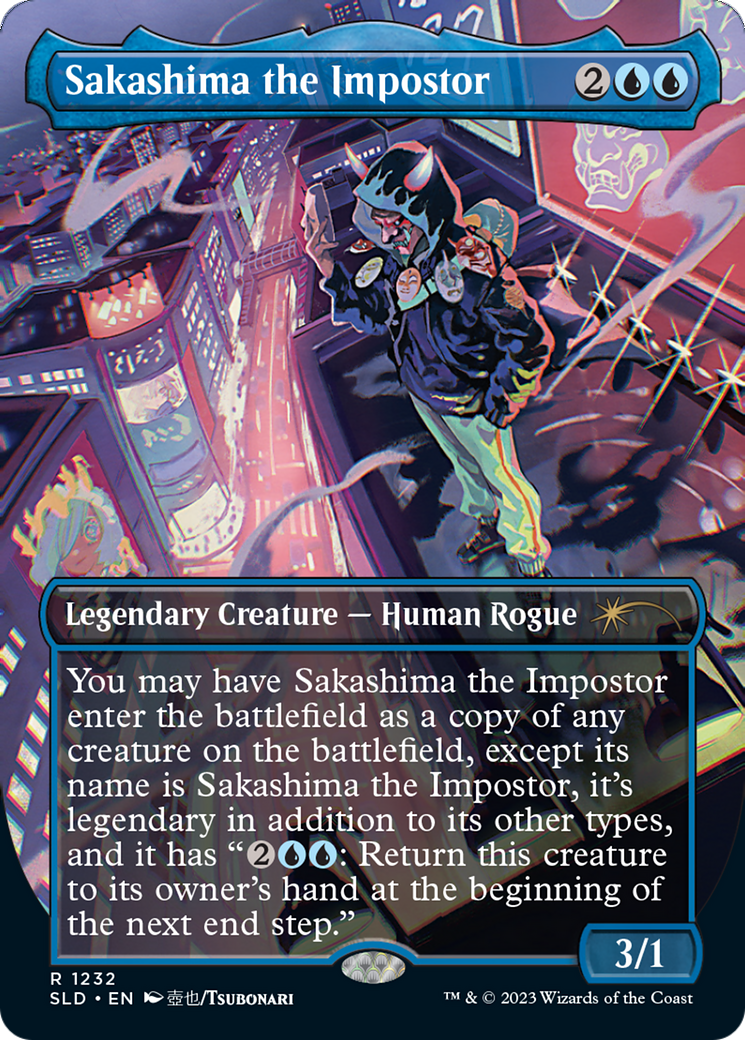 Sakashima the Impostor (SLD-1232) - Secret Lair Drop (Borderless) - Premium MTG Single from Wizards of the Coast - Just $19.15! Shop now at Game Crave Tournament Store