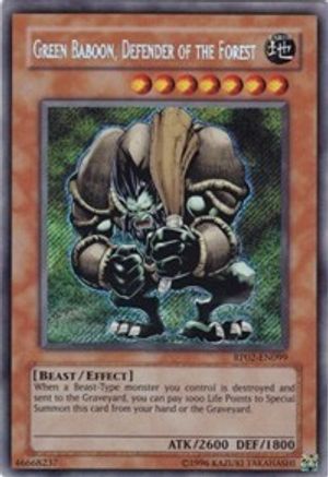 Green Baboon, Defender of the Forest (RP02-EN099) - Retro Pack 2 Unlimited - Premium Yugioh Single from Konami - Just $3.50! Shop now at Game Crave Tournament Store