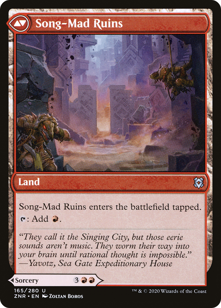 Song-Mad Treachery // Song-Mad Ruins (ZNR-165) - Zendikar Rising - Premium MTG Single from Wizards of the Coast - Just $0.08! Shop now at Game Crave Tournament Store