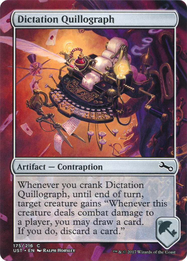 Dictation Quillograph (UST-175) - Unstable (Borderless) - Premium MTG Single from Wizards of the Coast - Just $0.08! Shop now at Game Crave Tournament Store